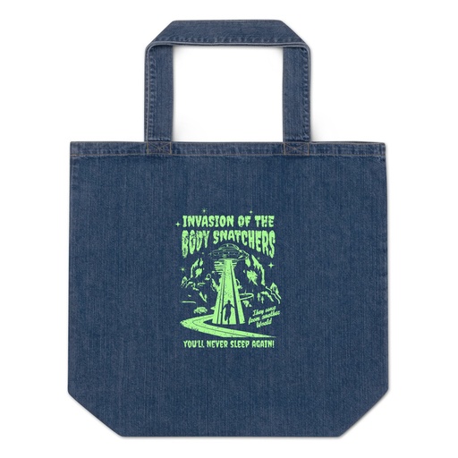 [ID: 528-G247] Body Snatchers - UFO Invasion Organic Denim Tote Bag