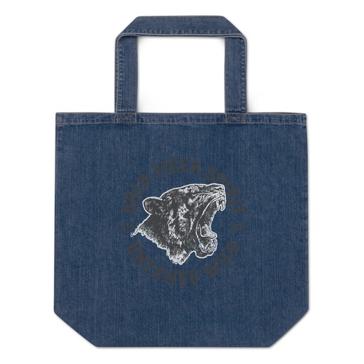 [ID: 528-G249] Bold Tiger Spirit Organic Denim Tote Bag