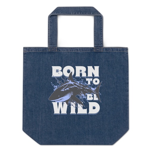 [ID: 528-G264] BORN TO BE WILD Organic Denim Tote Bag
