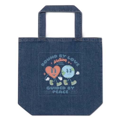 [ID: 528-G272] BOUND BY LOVE Organic Denim Tote Bag