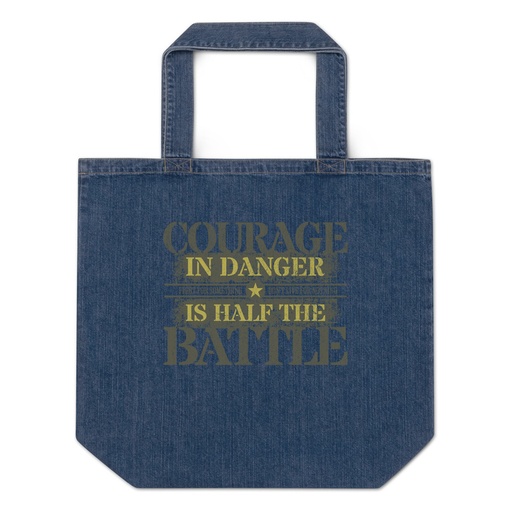 [ID: 528-G281] Brave Soldier Organic Denim Tote Bag
