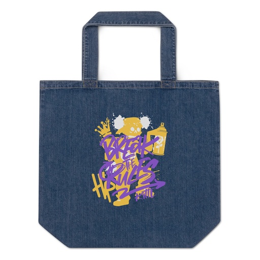 [ID: 528-G282] Break the Rules Graffiti - Spray Paint Organic Denim Tote Bag