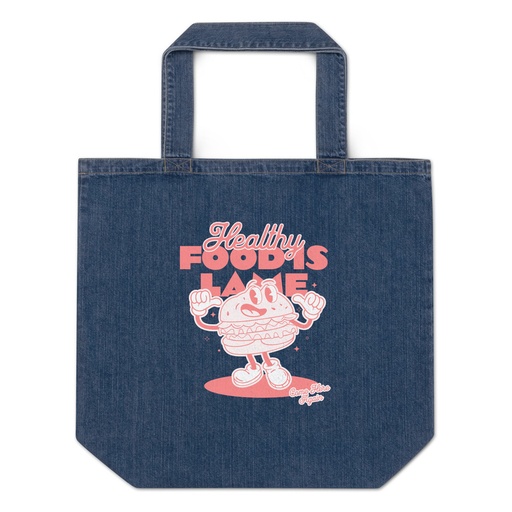 [ID: 528-G296] Burger Mascot Organic Denim Tote Bag