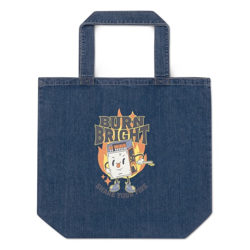 [ID: 528-G297] Burn Bright Organic Denim Tote Bag