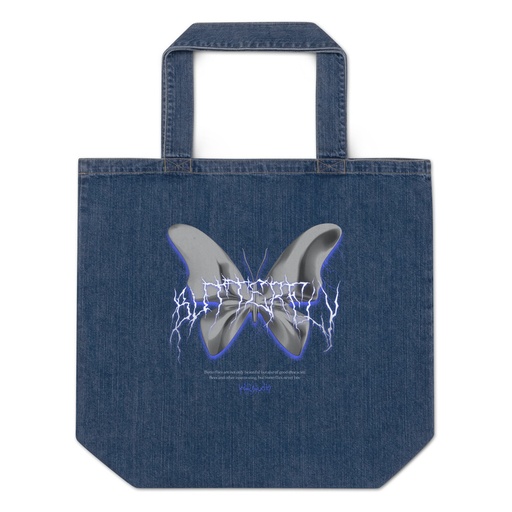 [ID: 528-G302] Butterfly Organic Denim Tote Bag