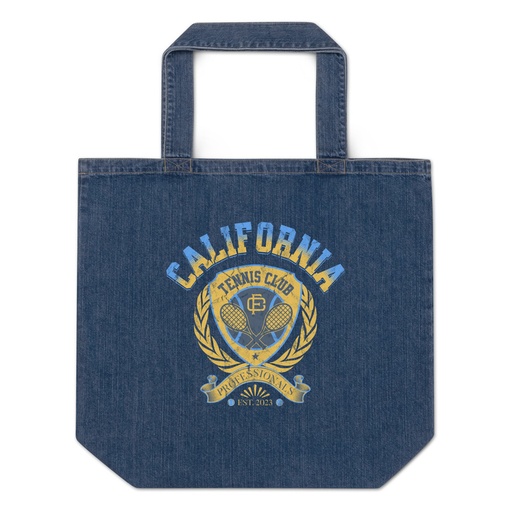 [ID: 528-G319] CALIFORNIA TENNIS PROFESSIONALS Organic Denim Tote Bag
