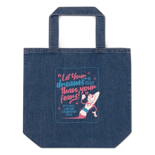 [ID: 528-G320] Calligraphic Soul Organic Denim Tote Bag