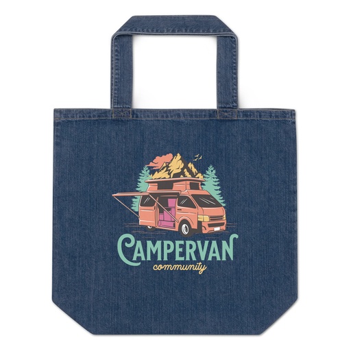[ID: 528-G322] Campervan Community - Outdoor Adventure Organic Denim Tote Bag