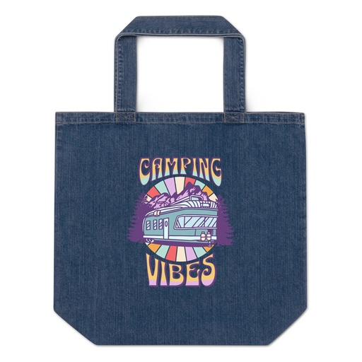 [ID: 528-G327] Camping Vibes Organic Denim Tote Bag