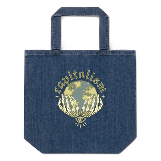 [ID: 528-G333] Capitalism - Earth Organic Denim Tote Bag