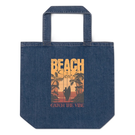 [ID: 528-G342] Catch the Vibe Organic Denim Tote Bag