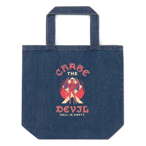 [ID: 528-G359] Chase The Devil Organic Denim Tote Bag