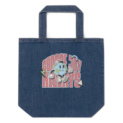 [ID: 528-G372] Choose Joy Always Organic Denim Tote Bag