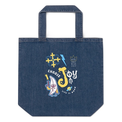 [ID: 528-G373] Choose Joy Organic Denim Tote Bag
