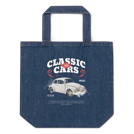 [ID: 528-G382] Classic Cars Organic Denim Tote Bag