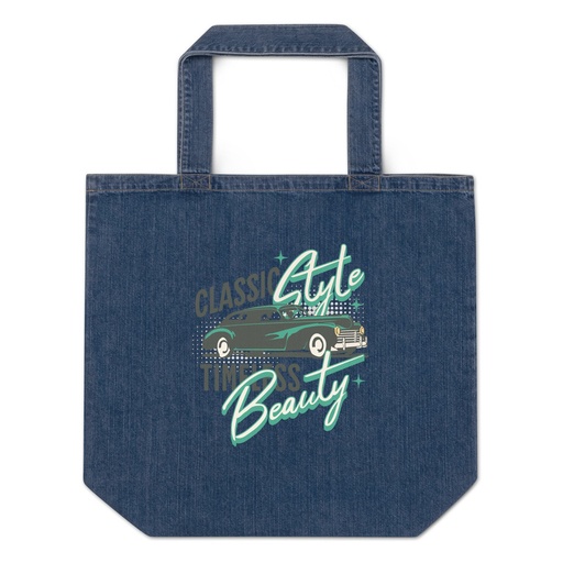 [ID: 528-G386] Classic Style Timeless Beauty Organic Denim Tote Bag