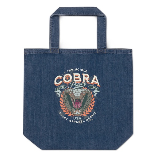[ID: 528-G390] Cobra Power - Sports Organic Denim Tote Bag
