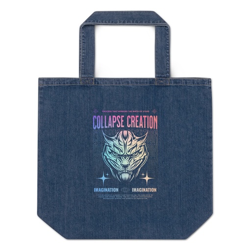 [ID: 528-G406] Collapse Creation Organic Denim Tote Bag