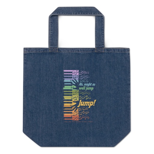 [ID: 528-G410] Colorful Retro Keyboard Organic Denim Tote Bag