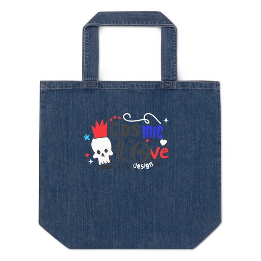 [ID: 528-G424] Cosmic Love Organic Denim Tote Bag