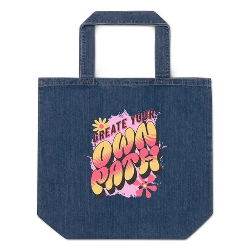 [ID: 528-G431] Create Your Own Path Organic Denim Tote Bag