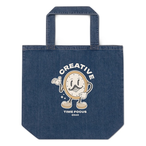 [ID: 528-G433] Creative Time Organic Denim Tote Bag