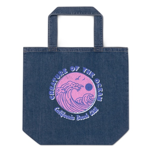 [ID: 528-G435] Creature of the Ocean Organic Denim Tote Bag