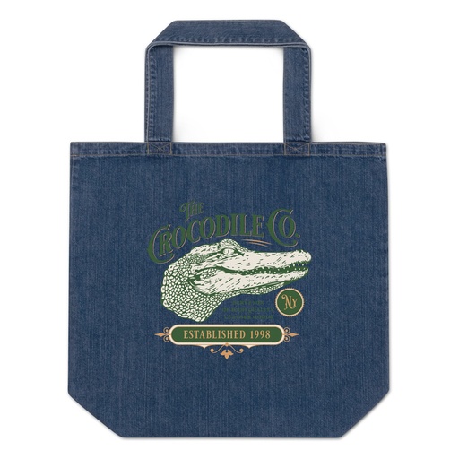 [ID: 528-G439] Crocodile Co. - Wild Animal Organic Denim Tote Bag