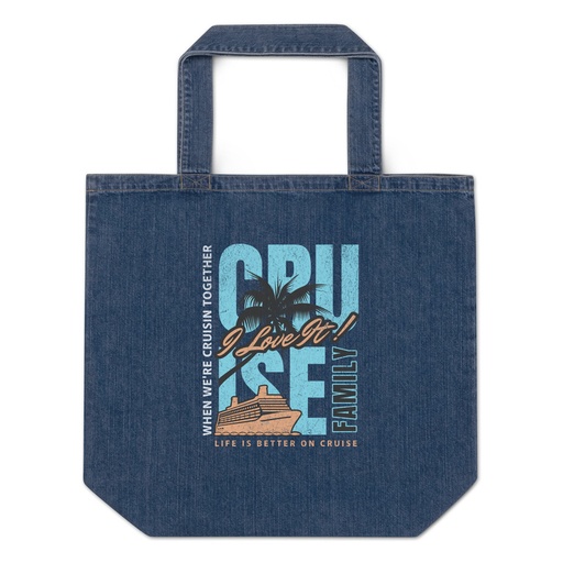 [ID: 528-G440] Cruise Ship Organic Denim Tote Bag