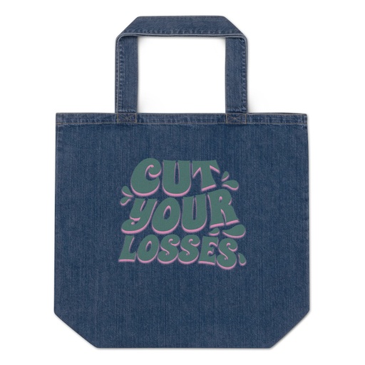[ID: 528-G448] Cut your Losses Organic Denim Tote Bag