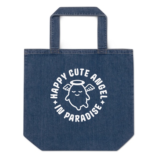 [ID: 528-G449] Cute Angel - Wings Organic Denim Tote Bag