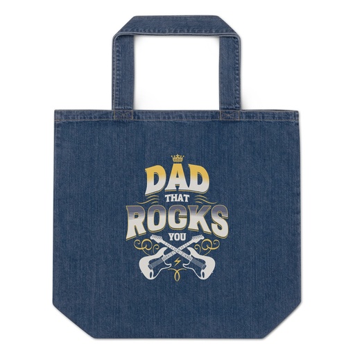 [ID: 528-G460] Dad That Rocks You - Electric Guitar Organic Denim Tote Bag