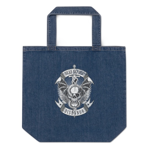 [ID: 528-G472] DEAD BEFORE DISHONOR Organic Denim Tote Bag
