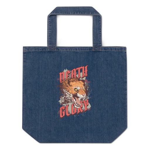 [ID: 528-G479] Death or Glory - Fierce Animal Organic Denim Tote Bag