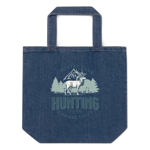 [ID: 528-G483] Deer Hunting Country Club  Organic Denim Tote Bag