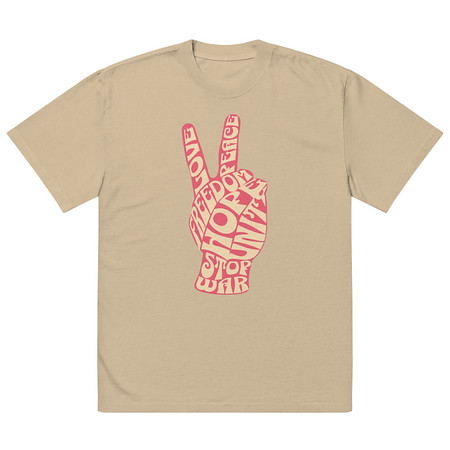 [ID: 713-G9] 60s challenge Oversized Faded T-Shirt