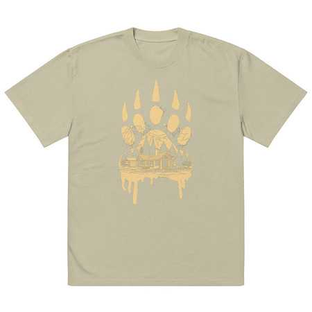 [ID: 713-G14] A Beary Good Home Oversized Faded T-Shirt