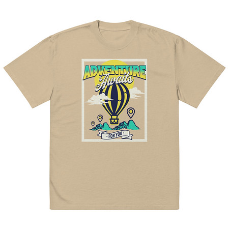 [ID: 713-G28] Adventure Awaits Oversized Faded T-Shirt