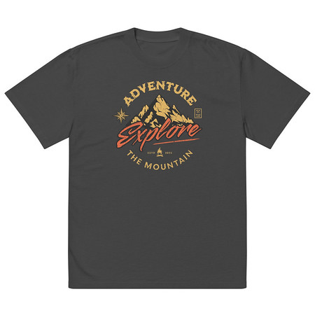 [ID: 713-G30] Adventure Explore The Mountain Oversized Faded T-Shirt