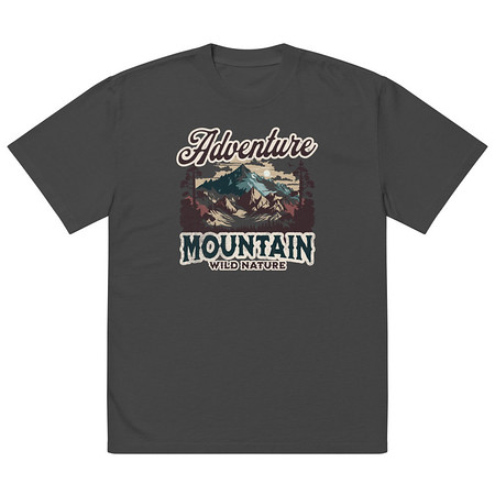 [ID: 713-G31] Adventure Mountain Wild Nature Oversized Faded T-Shirt