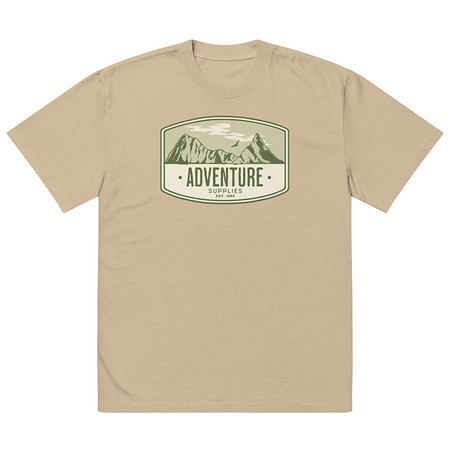[ID: 713-G32] Adventure Supplies - Mountain Oversized Faded T-Shirt