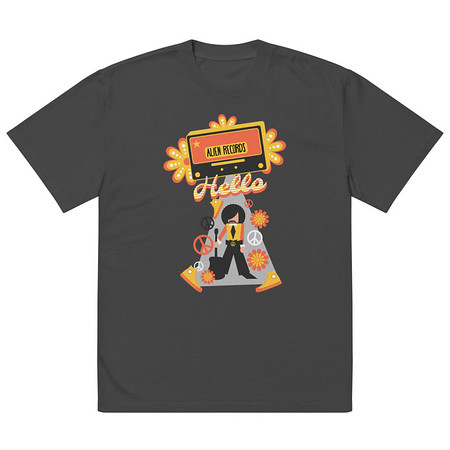 [ID: 713-G39] Alien Records  Oversized Faded T-Shirt
