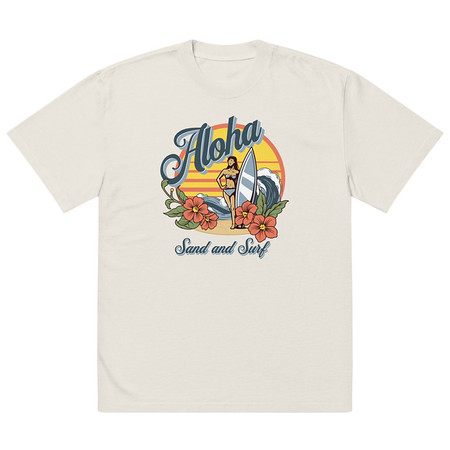 [ID: 713-G53] Aloha Oversized Faded T-Shirt