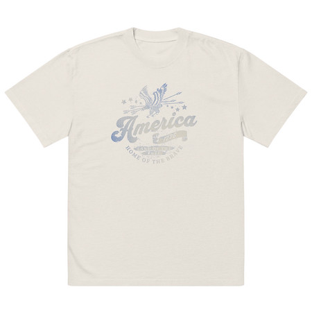 [ID: 713-G61] America 1776 Oversized Faded T-Shirt