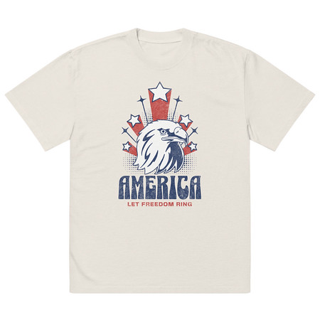[ID: 713-G63] America Oversized Faded T-Shirt
