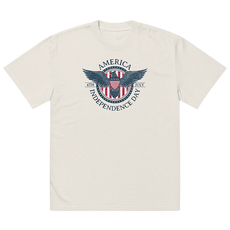 [ID: 713-G67] American Eagle Badge Oversized Faded T-Shirt