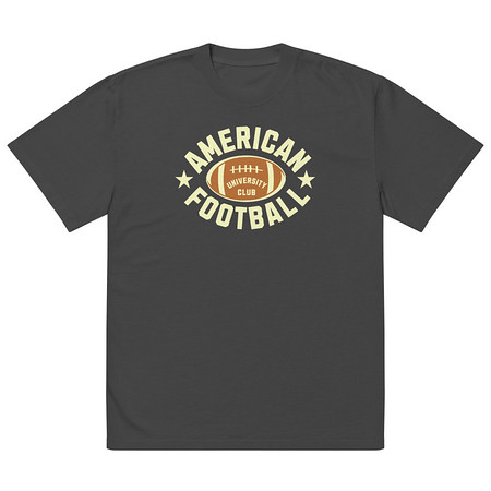 [ID: 713-G69] American Football - Athletic Sports Oversized Faded T-Shirt