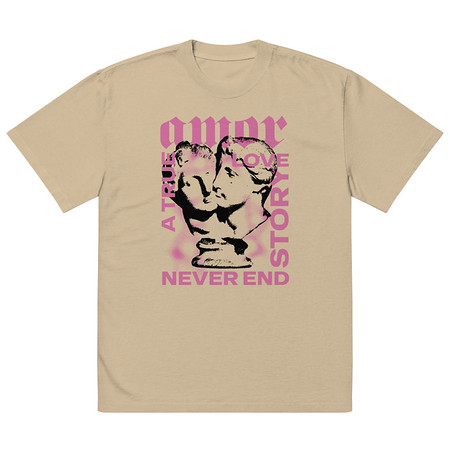 [ID: 713-G77] Amor Oversized Faded T-Shirt