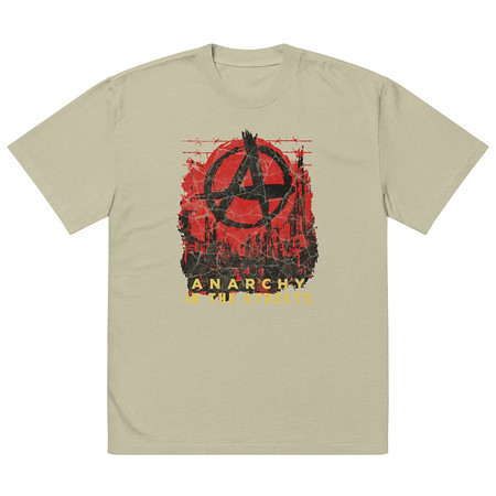 [ID: 713-G78] Anarchy In The Street Oversized Faded T-Shirt