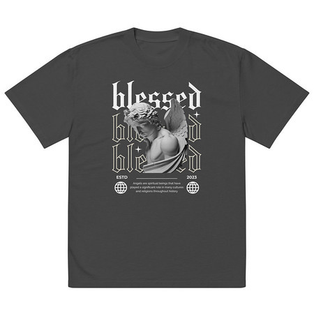 [ID: 713-G81] Angel Oversized Faded T-Shirt